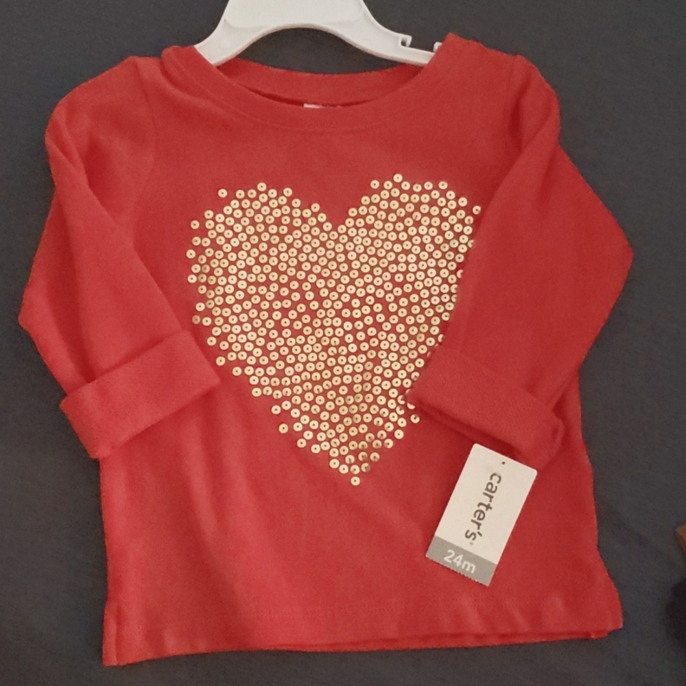 24 month 3/4 sleeve with sequin hearts